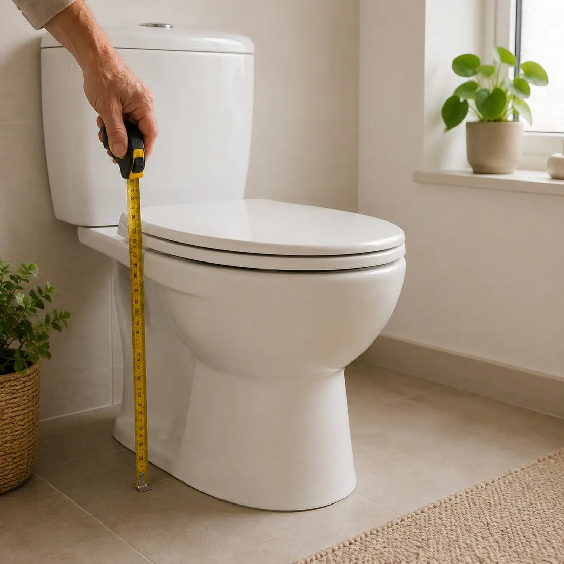 Hoogte van een toilet meten voor het kiezen van de juiste toiletverhoger.
