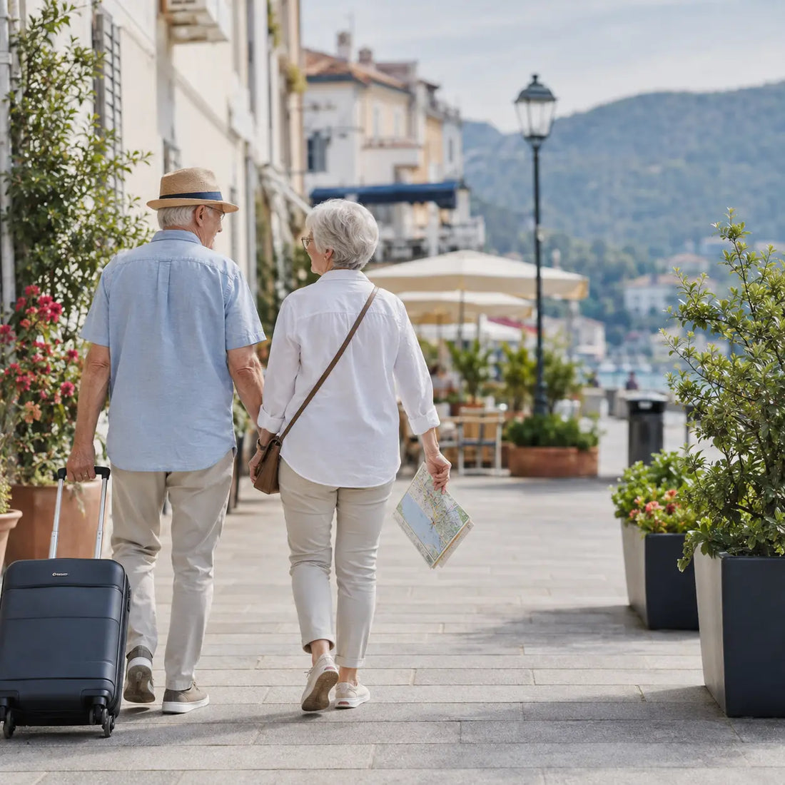 Ouder stel op vakantie tijdens een ontspannen reis