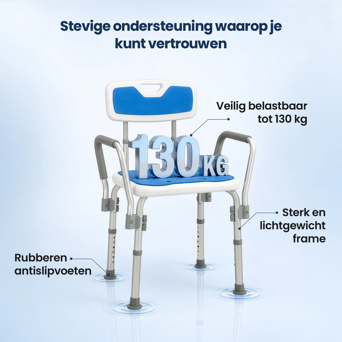 Douchestoel met afneembare armleuningen