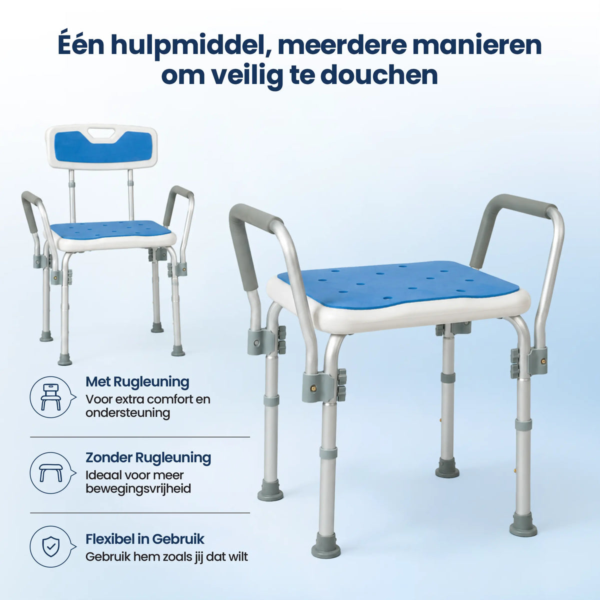 Douchestoel met afneembare armleuningen