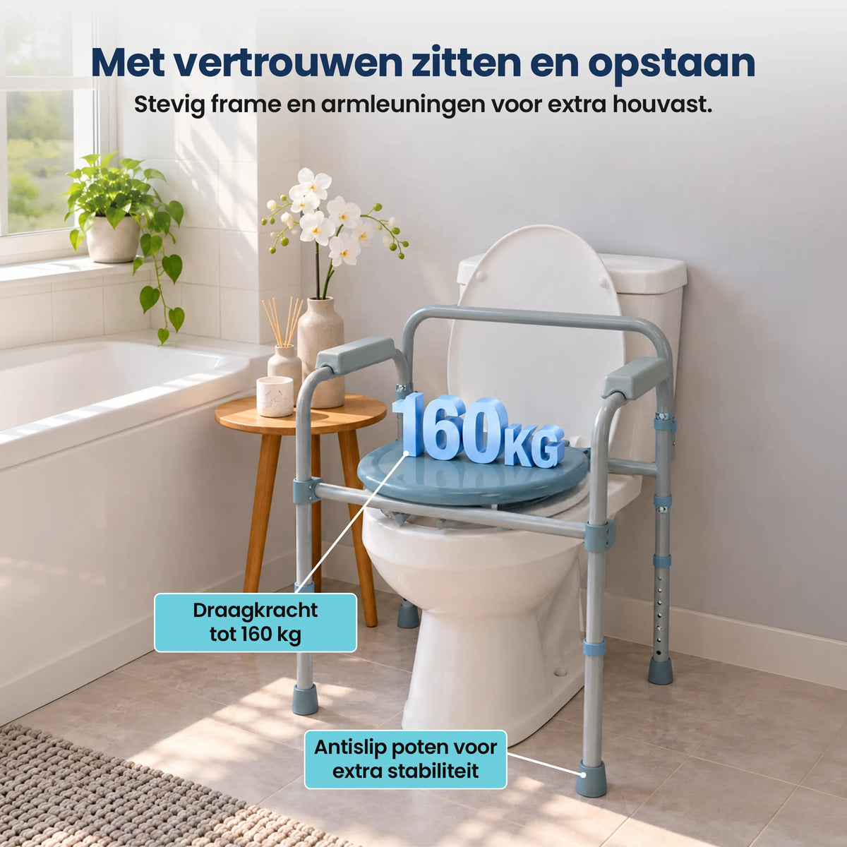 Toiletstoel opvouwbaar 3-in-1