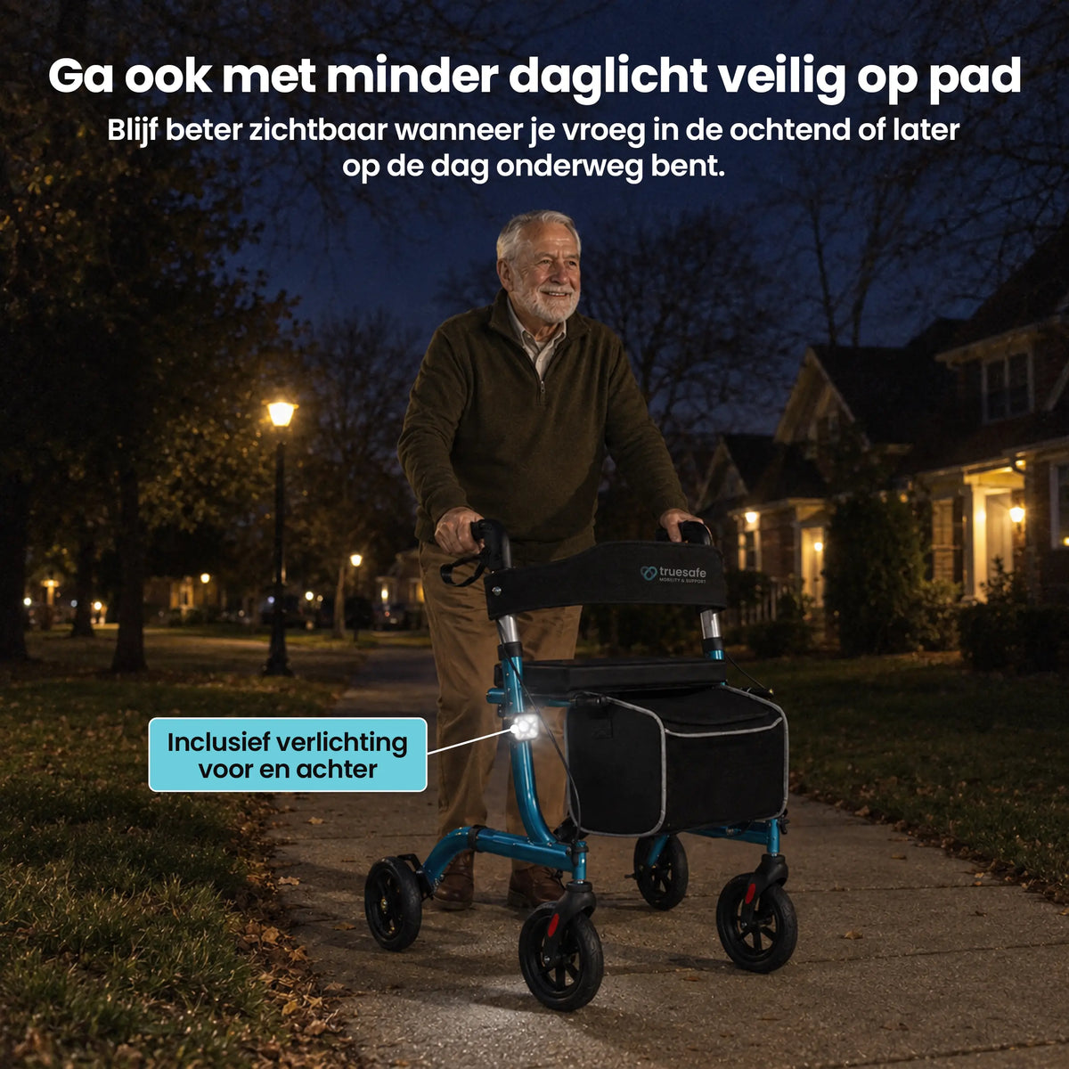 Lichtgewicht rollator opvouwbaar blauw