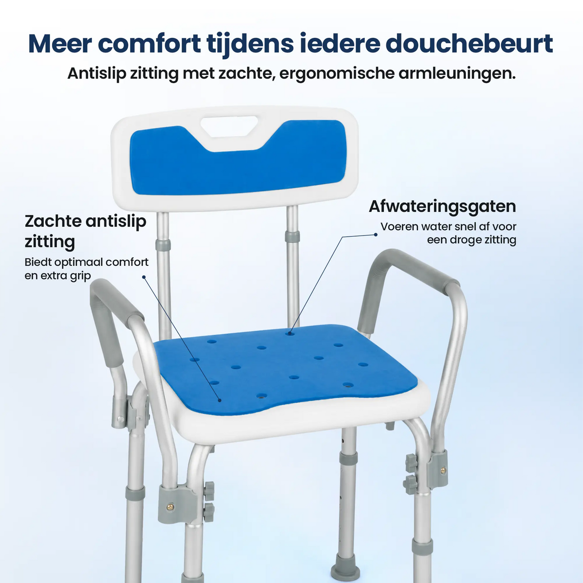 Douchestoel met afneembare armleuningen