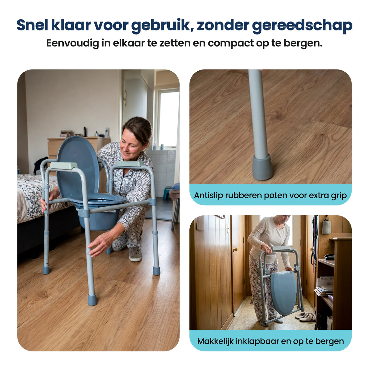 Toiletstoel opvouwbaar 3-in-1