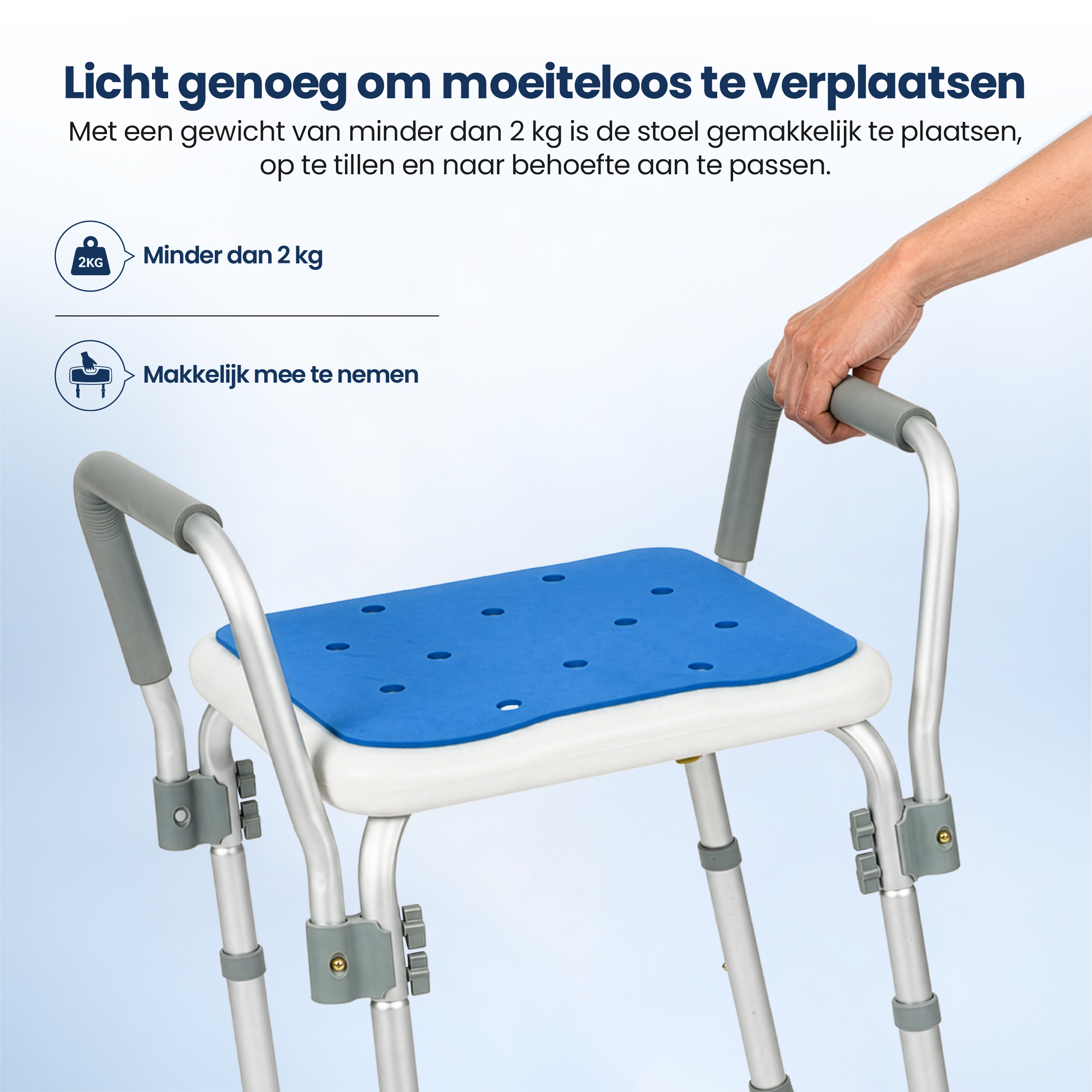 Douchestoel met afneembare leuningen Truesafe