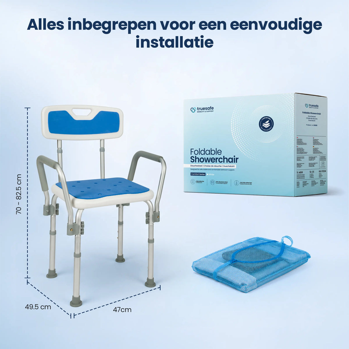 Douchestoel met afneembare armleuningen