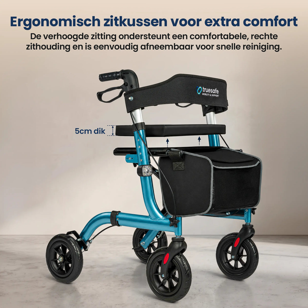 Lichtgewicht rollator opvouwbaar blauw