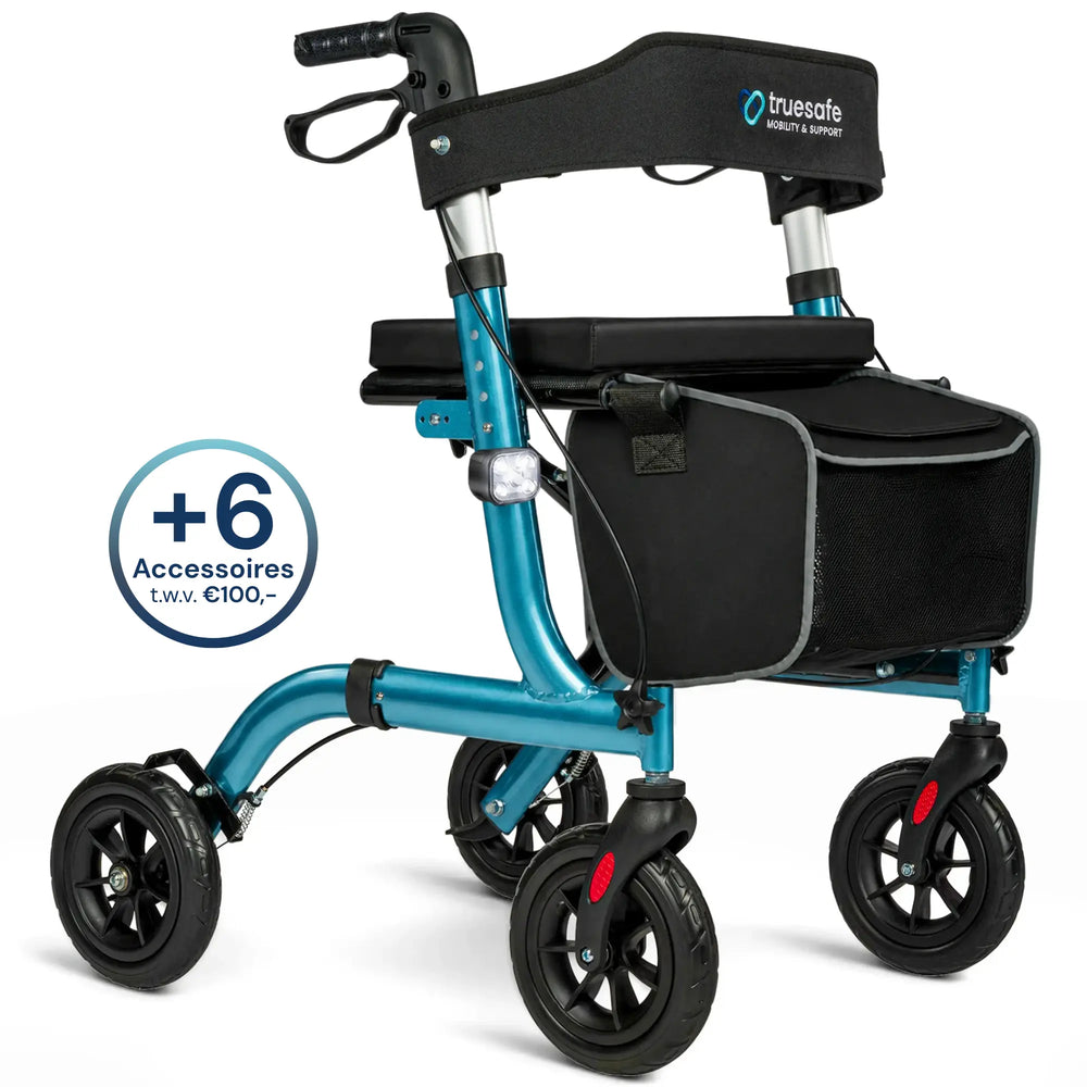 Lichtgewicht rollator opvouwbaar blauw