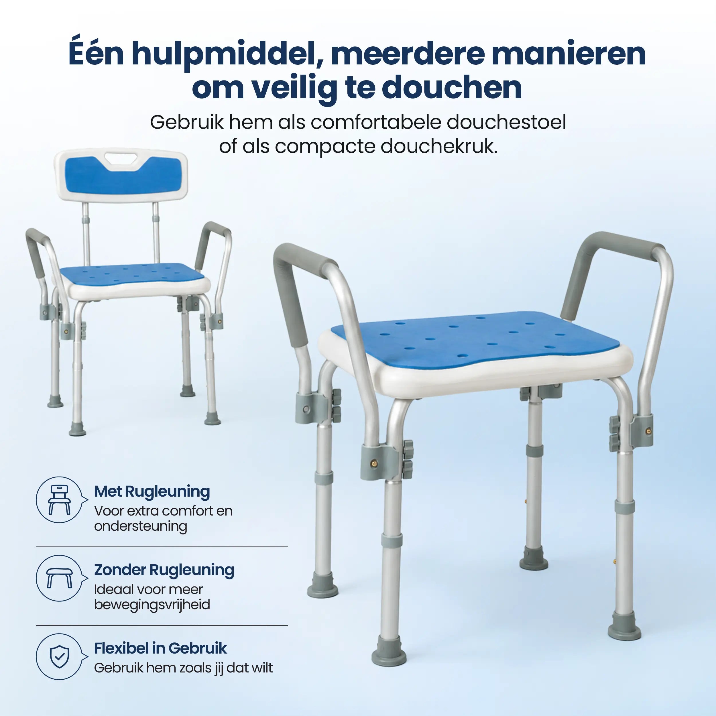 Douchestoel met afneembare armleuningen Truesafe