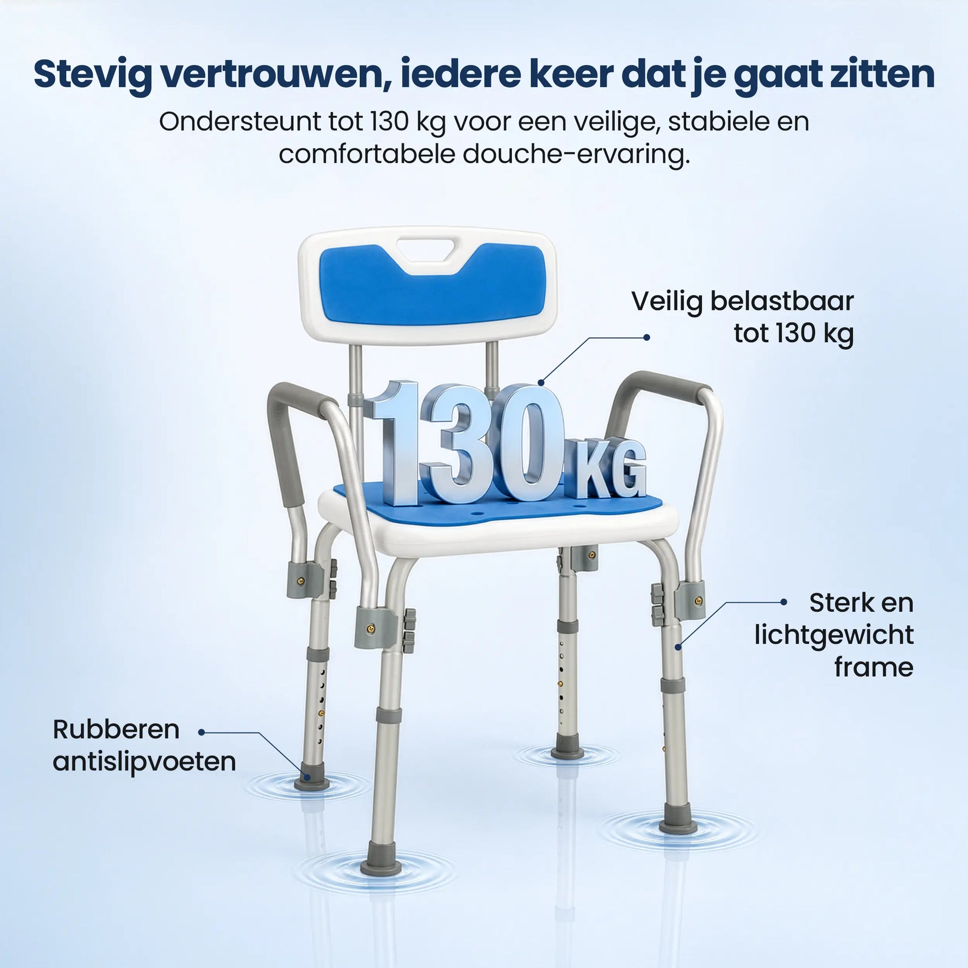 Douchestoel met afneembare armleuningen Truesafe